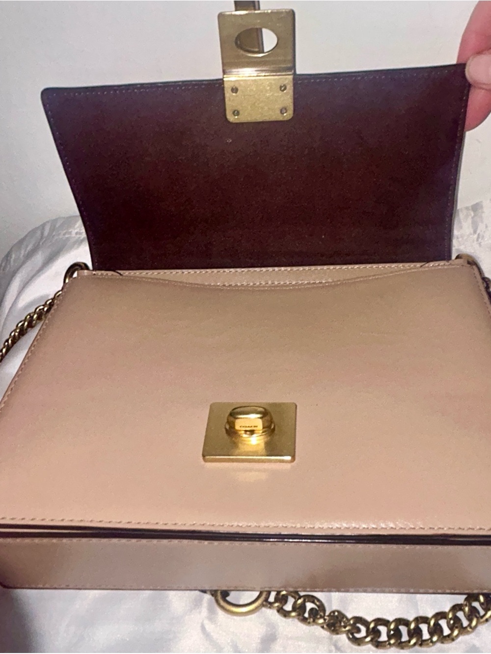 Coach Hutton Shoulder Bag With Colorblock Quilting 739 Like New! - Picture 11 of 15